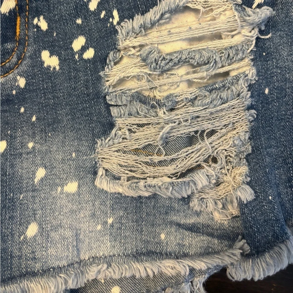 Trendy Blue Distressed Kids Denim Shorts